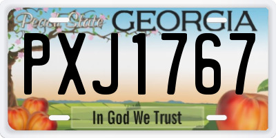 GA license plate PXJ1767
