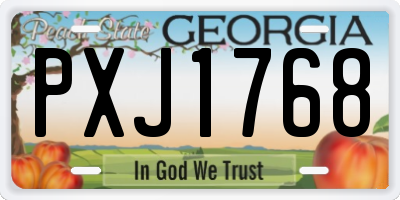 GA license plate PXJ1768