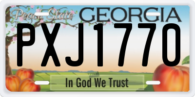GA license plate PXJ1770