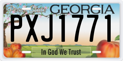 GA license plate PXJ1771