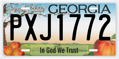 GA license plate PXJ1772