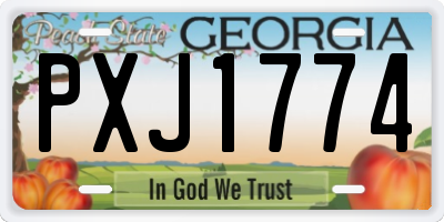 GA license plate PXJ1774