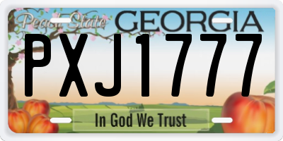 GA license plate PXJ1777