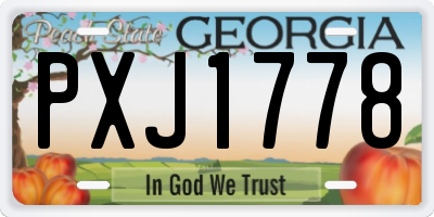 GA license plate PXJ1778
