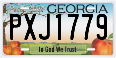 GA license plate PXJ1779