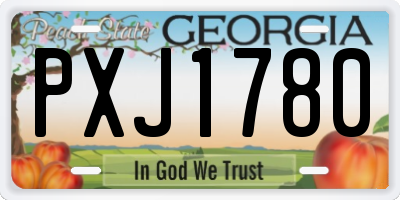 GA license plate PXJ1780