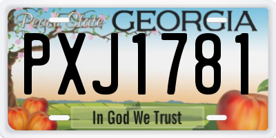 GA license plate PXJ1781