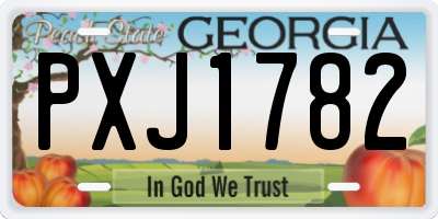 GA license plate PXJ1782