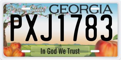 GA license plate PXJ1783