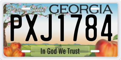 GA license plate PXJ1784