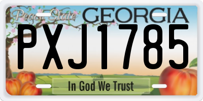 GA license plate PXJ1785