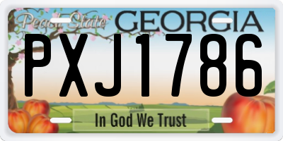 GA license plate PXJ1786