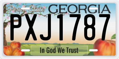 GA license plate PXJ1787