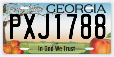 GA license plate PXJ1788