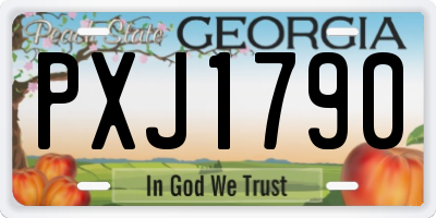 GA license plate PXJ1790