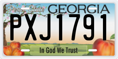 GA license plate PXJ1791