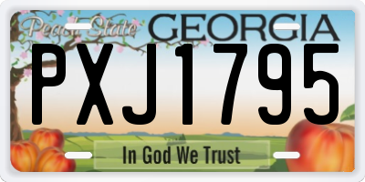 GA license plate PXJ1795