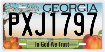 GA license plate PXJ1797