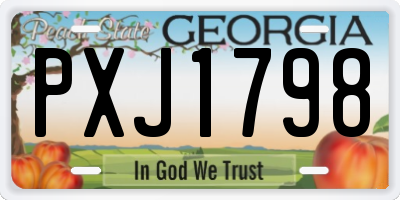 GA license plate PXJ1798