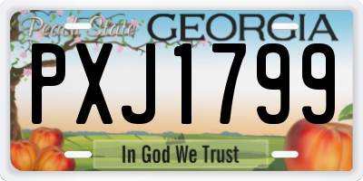 GA license plate PXJ1799