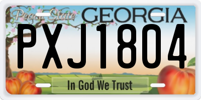 GA license plate PXJ1804