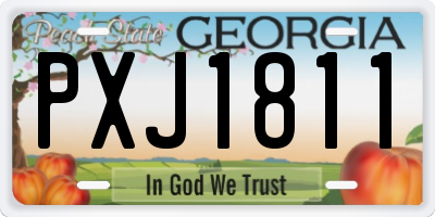 GA license plate PXJ1811