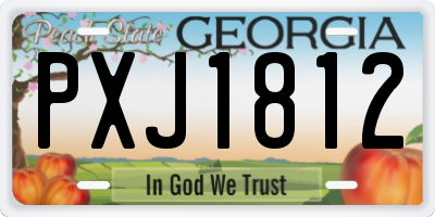 GA license plate PXJ1812