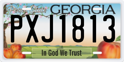 GA license plate PXJ1813