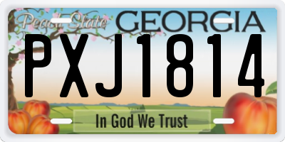 GA license plate PXJ1814