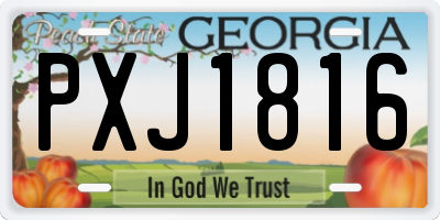 GA license plate PXJ1816