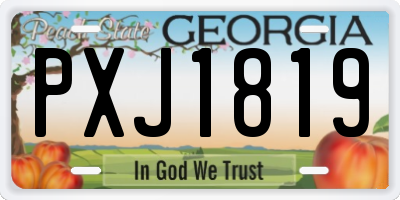 GA license plate PXJ1819
