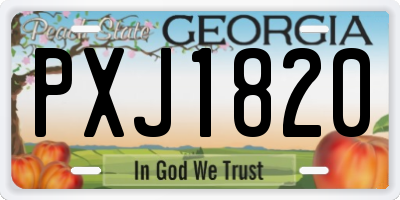 GA license plate PXJ1820