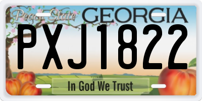 GA license plate PXJ1822