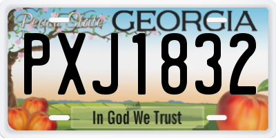 GA license plate PXJ1832