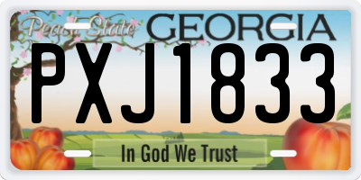 GA license plate PXJ1833