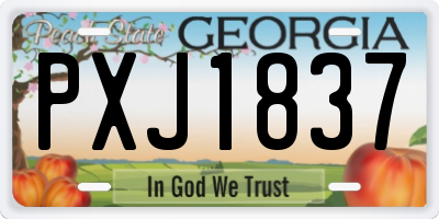 GA license plate PXJ1837
