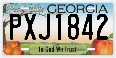 GA license plate PXJ1842