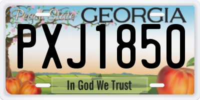 GA license plate PXJ1850