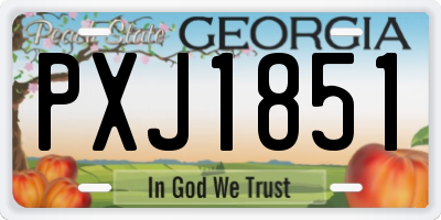 GA license plate PXJ1851