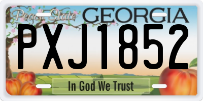 GA license plate PXJ1852