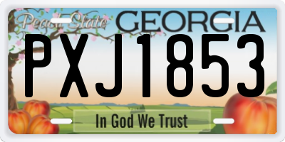 GA license plate PXJ1853