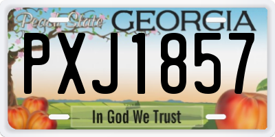 GA license plate PXJ1857