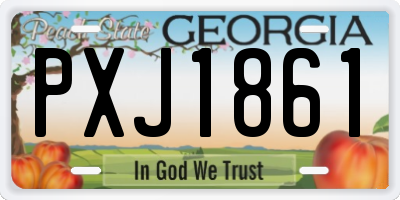 GA license plate PXJ1861