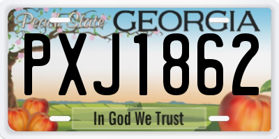 GA license plate PXJ1862