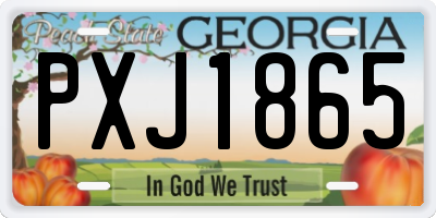 GA license plate PXJ1865
