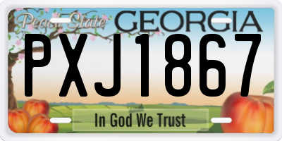 GA license plate PXJ1867