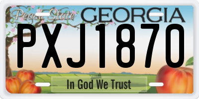 GA license plate PXJ1870
