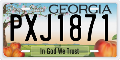 GA license plate PXJ1871