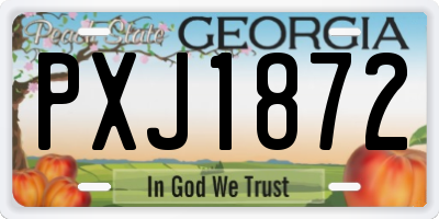 GA license plate PXJ1872