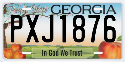 GA license plate PXJ1876